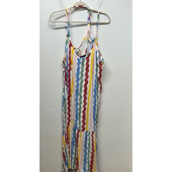 Eloquii Striped Maxi with Low Back multi-color striped squiggle retro vibes 22/2 - Picture 2 of 12